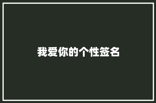 我爱你的个性签名 简历模板