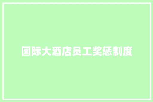 国际大酒店员工奖惩制度 写作素材