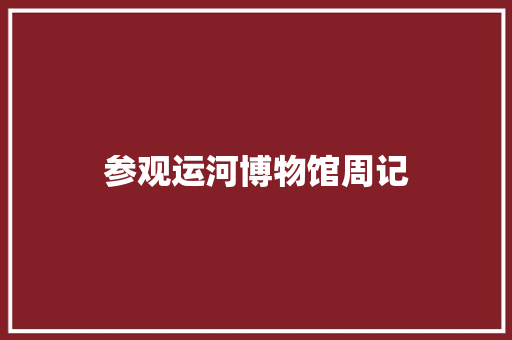 参观运河博物馆周记