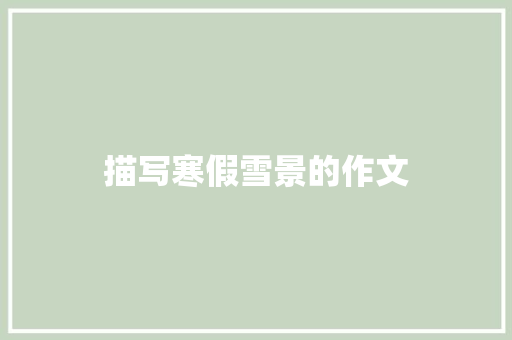 描写寒假雪景的作文 范文赏析