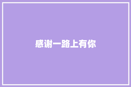 感谢一路上有你