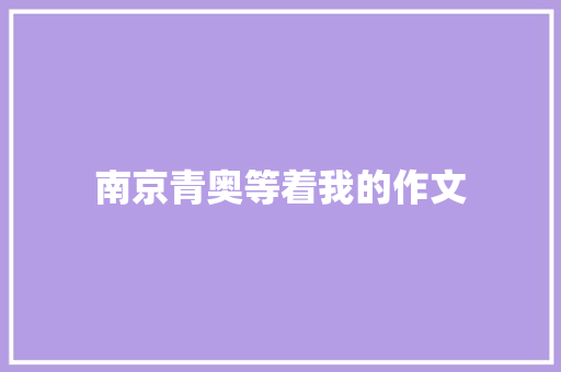南京青奥等着我的作文 简历模板
