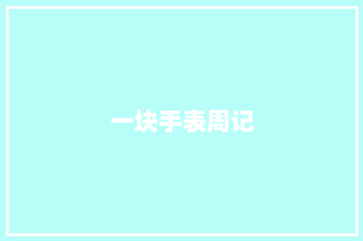 一块手表周记 商业文案