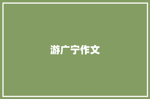 游广宁作文 简历模板