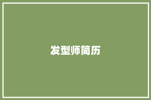 发型师简历 简历模板
