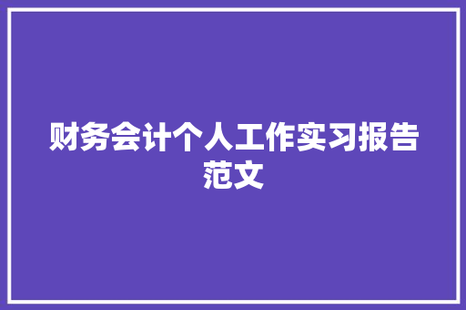 财务会计个人工作实习报告范文 词汇积累