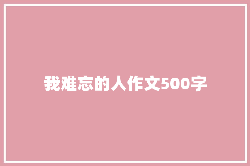 我难忘的人作文500字 写作素材