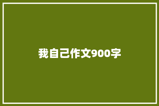 我自己作文900字 词汇积累