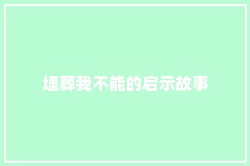 埋葬我不能的启示故事 简历模板