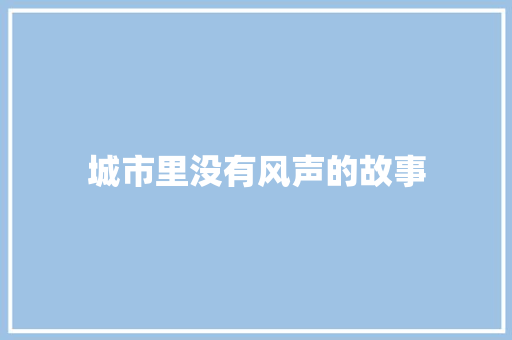 城市里没有风声的故事